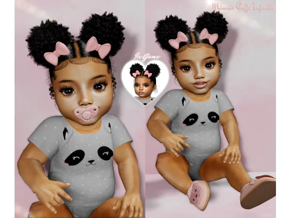 Alpha Minnie Puffs For Infants by XxBlacksims - The Sims 4 Custom Content