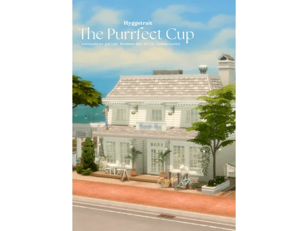 Maxis Match The Purrfect Cup Cat Cafe Custom Content Build by hyggetrait - The Sims 4 Custom Content