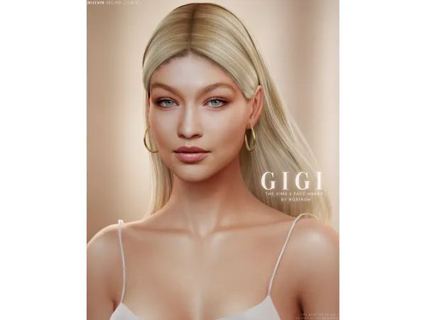 Alpha GIGI FACE MASKS AND SKIN OVERLAY by boataom - The Sims 4 Custom Content