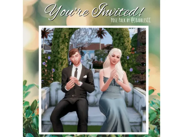Mix You're Invited Wedding Guest Pose Pack - The Sims 4 Custom Content