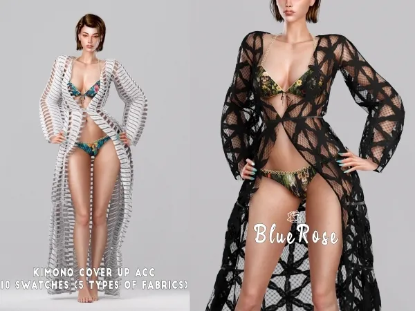 Alpha Kimono Cover Up Acc BRsims - The Sims 4 Custom Content