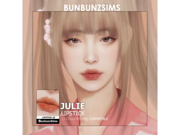 Alpha Julie lipstick 12 swatches by BunbunzSims - The Sims 4 Custom Content