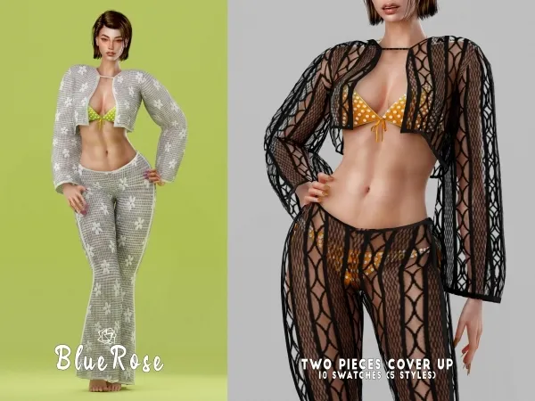 Alpha Two Pieces Cover Up Acc BRsims - The Sims 4 Custom Content
