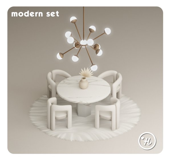 Mix modern set 8 items by simsfinds - The Sims 4 Custom Content