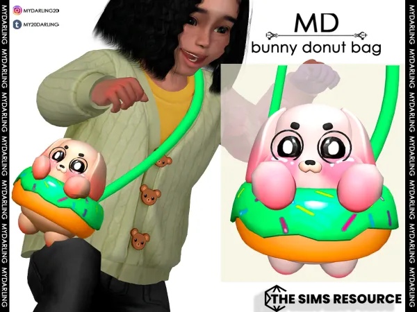 Alpha BUNNY DONUT BAG - The Sims 4 Custom Content
