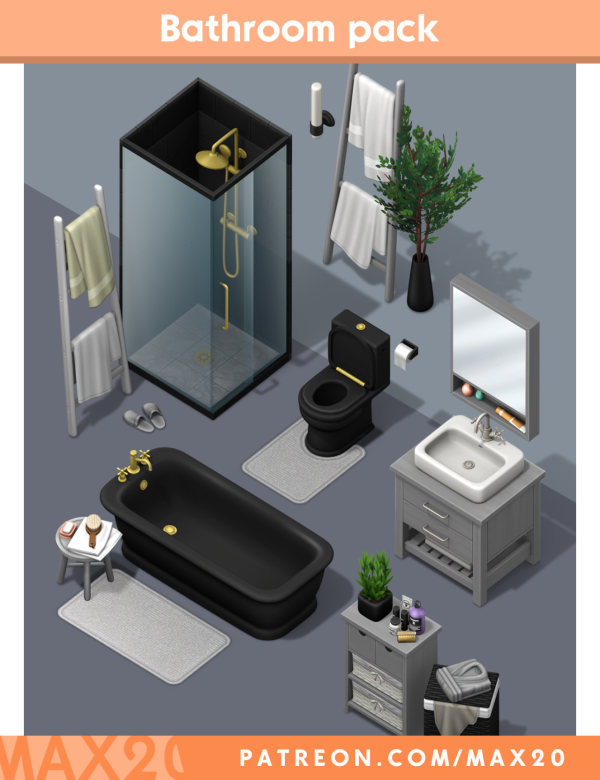 Maxis Match Cozy Bathroom Kit by simsfinds - The Sims 4 Custom Content