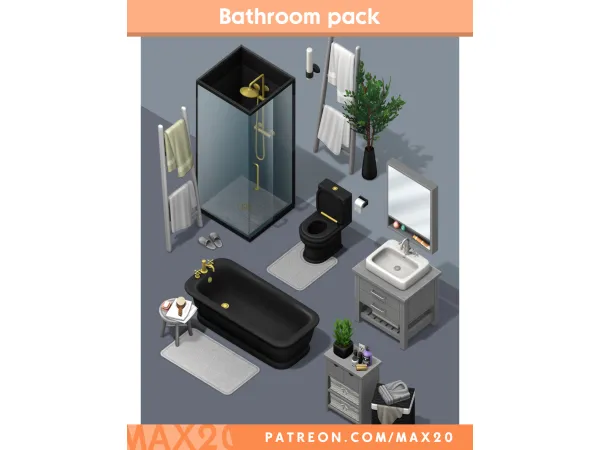 Maxis Match Cozy Bathroom Kit - The Sims 4 Custom Content