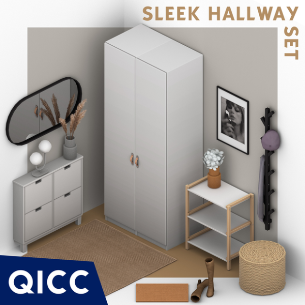 Maxis Match Sleek Hallway Set by itsqicc - The Sims 4 Custom Content