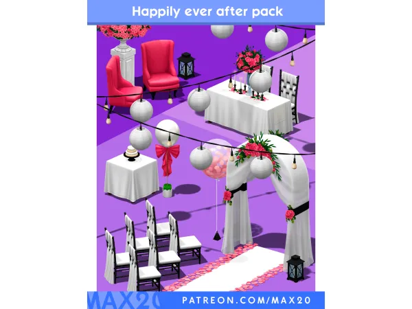 Maxis Match HAPPILY EVER AFTER KIT by Max 20 - The Sims 4 Custom Content