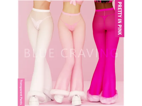 Alpha Blue Craving Transparent Pants - The Sims 4 Custom Content