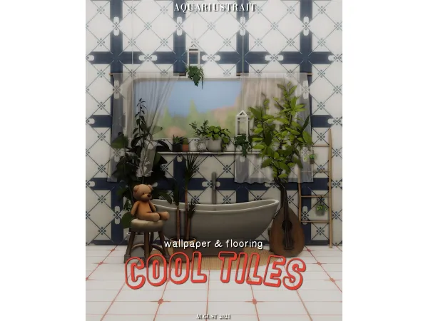 Mix Cool Tiles Set by aquariustrait - The Sims 4 Custom Content