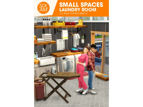 Small Spaces: Laundry Room (CC Pack for The Sims 4) by sixamcc