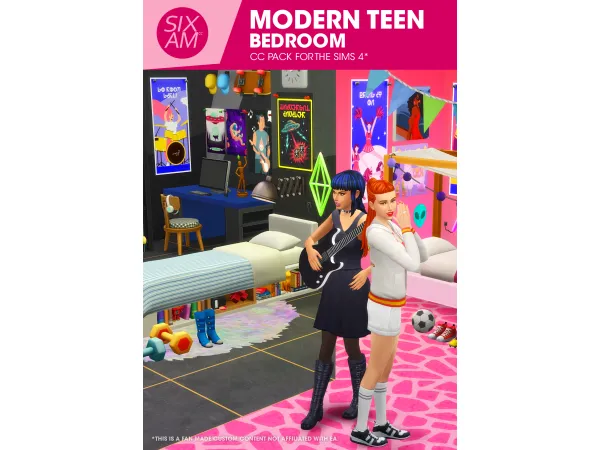 Maxis Match Modern Teen Room ( Pack for ) by SIXAM CC - The Sims 4 Custom Content