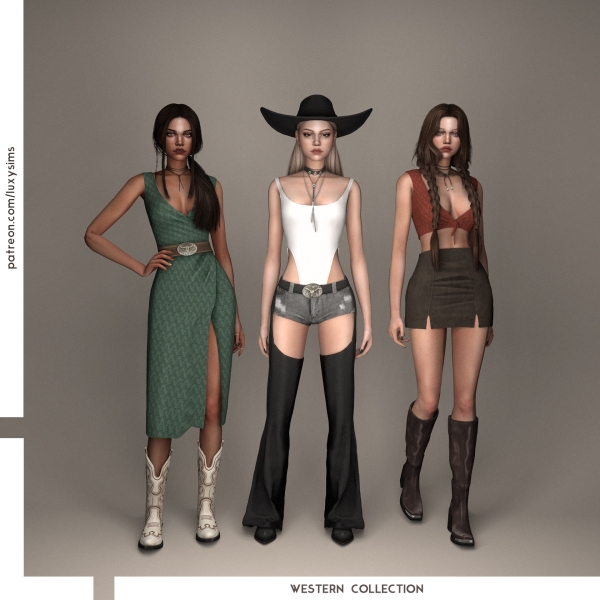 Maxis Match Western Collection COMPLETE by luxysims - The Sims 4 Custom Content