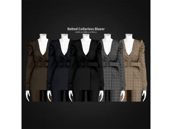 Alpha Belted Collarless Blaze by Gorilla Gorilla Gorilla - The Sims 4 Custom Content