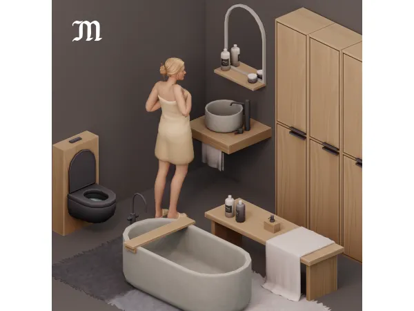 Maxis Match SERENE BATHROOM by myshunosun - The Sims 4 Custom Content