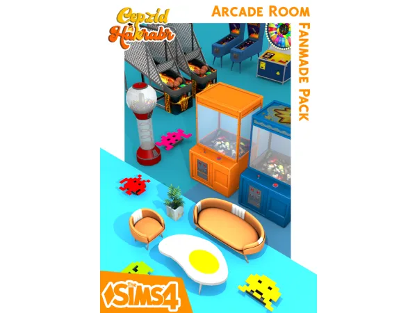 Maxis Match Arcade Room Fanmade Pack by cepzid - The Sims 4 Custom Content