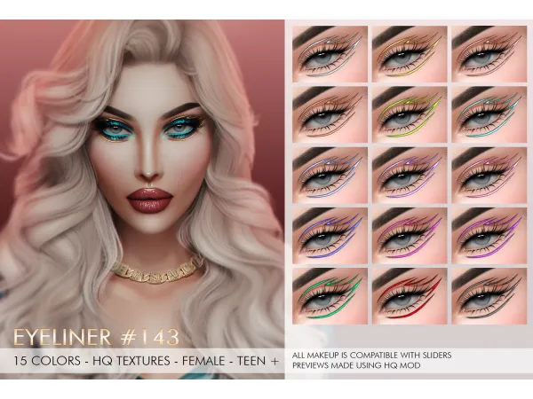Alpha EYELINER 143 by jul_haos - The Sims 4 Custom Content