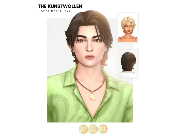 Maxis Match Arai hairstyle by The Kunstwollen - The Sims 4 Custom Content