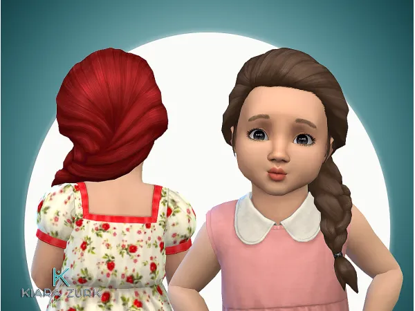 Maxis Match French Braid Over Shoulder for Toddlers by Kiara Zurk - The Sims 4 Custom Content