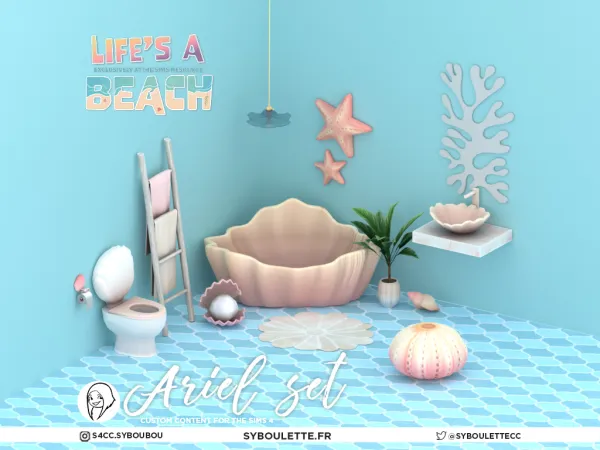 Alpha Ariel set Life's a beach by Syboulette - The Sims 4 Custom Content