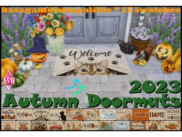 Autumn Doormats * 2023 by Annett's Sims 4 Welt * ASW