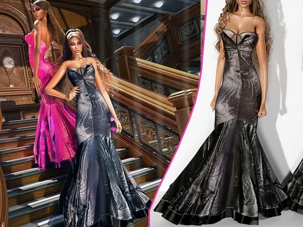Alpha Gown with open bustier cool_content_star - The Sims 4 Custom Content
