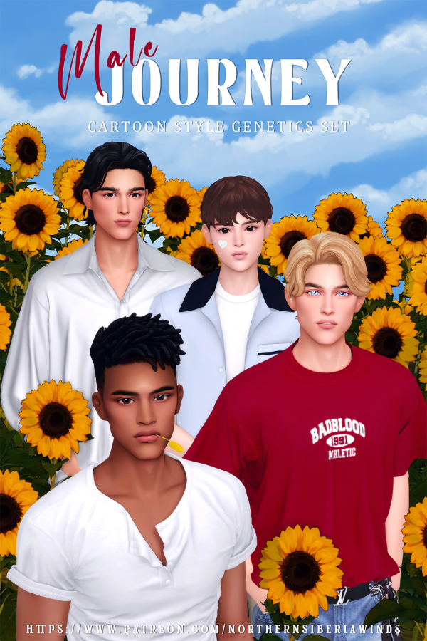 Mix JOURNEY CARTOON STYLE GENETICS SET 42915313286671 by simsfinds - The Sims 4 Custom Content