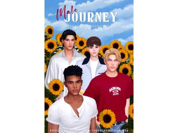 Mix JOURNEY CARTOON STYLE GENETICS SET 42915313286671 by northern siberia winds - The Sims 4 Custom Content