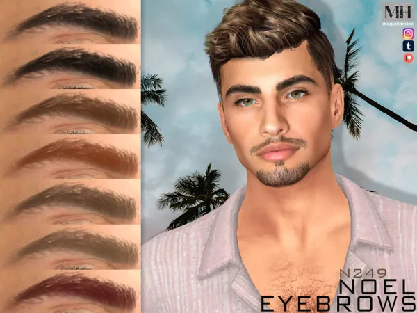 Alpha Noel Eyebrows N249 by magichandcc - The Sims 4 Custom Content