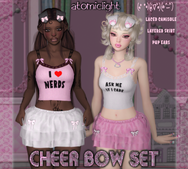 Alpha CHEER BOW SET free by Atomiclight - The Sims 4 Custom Content