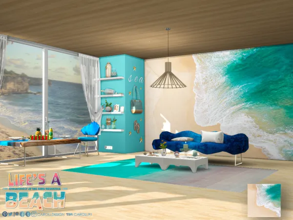 Alpha Lifes A Beach Walls and Terrain Paints set - The Sims 4 Custom Content