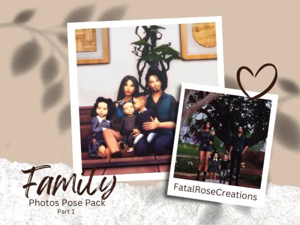 Mix Family Photo Pose Pack Part 1 - The Sims 4 Custom Content