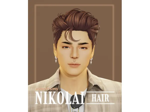Maxis Match Nikolai Hair by JohnnySims - The Sims 4 Custom Content