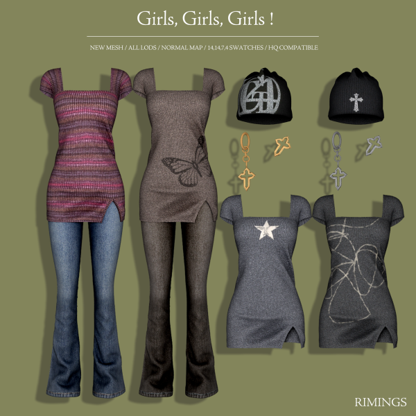 Alpha [RIMINGS] Girls Girls Girls by simsfinds - The Sims 4 Custom Content
