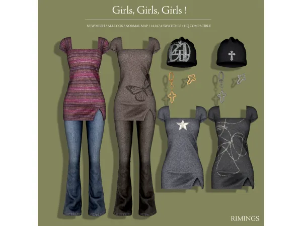 Alpha [RIMINGS] Girls Girls Girls by RIMINGS - The Sims 4 Custom Content