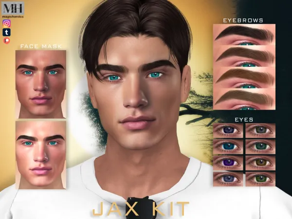 Alpha Jax Eyes N162 Jax Face Mask N67 and Jax Eyebrows N238 - The Sims 4 Custom Content