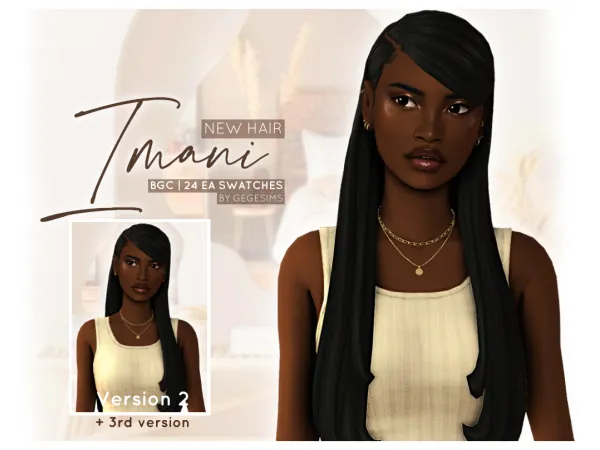 Maxis Match Imani Hair by GegeSims - The Sims 4 Custom Content