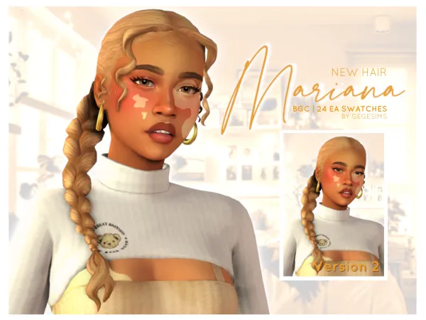 Maxis Match Mariana Hair by GegeSims - The Sims 4 Custom Content
