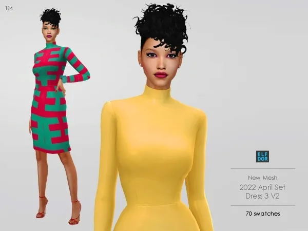 Maxis Match Modern Midi Dress - The Sims 4 Custom Content