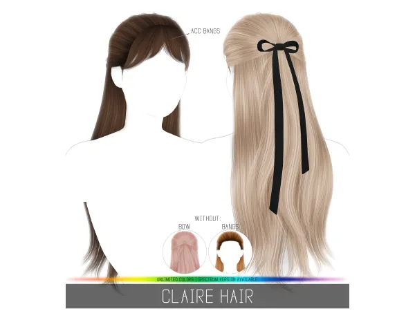 Alpha CLAIRE HAIR by Simpliciaty - The Sims 4 Custom Content