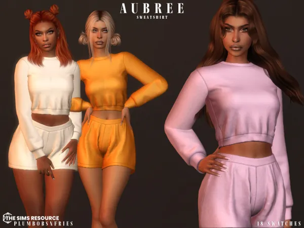 Alpha AUBREE top shorts - The Sims 4 Custom Content