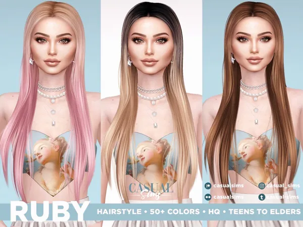 Alpha Ruby HairstylE by CasualSims - The Sims 4 Custom Content