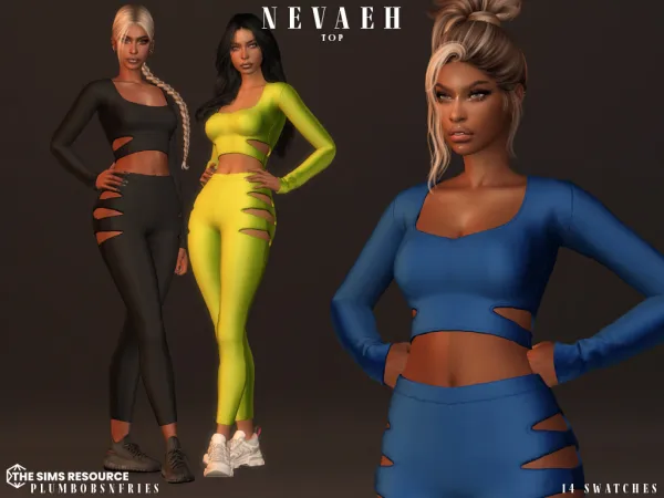 Alpha NEVAEH top pants by simsfinds - The Sims 4 Custom Content