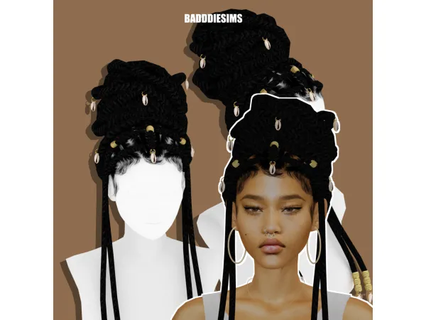 Alpha FULANI BRAIDS by BADDDIESIMS - The Sims 4 Custom Content