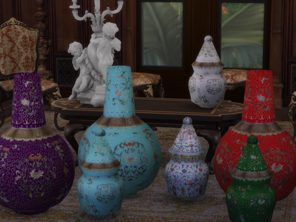 Alpha Firepace Vases by simsfinds - The Sims 4 Custom Content