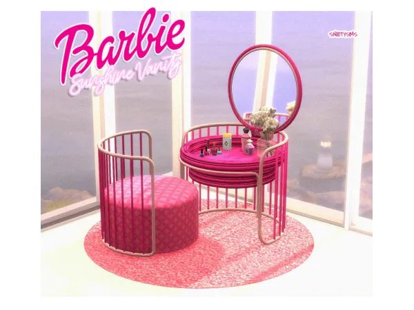 Barbie CC Sunshine Vanity Set by SNOOTYSIMS