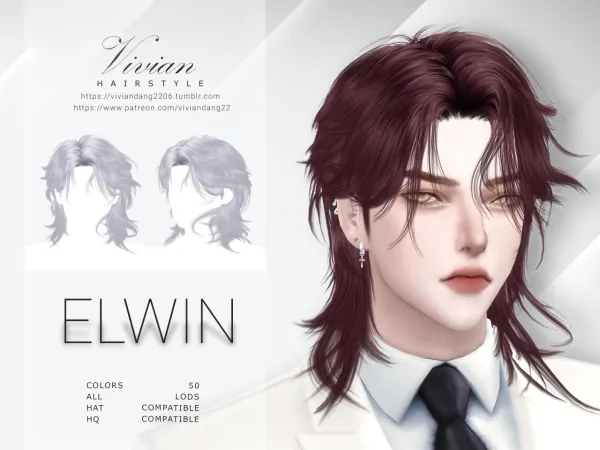 Alpha Elwin Hairstyle - The Sims 4 Custom Content