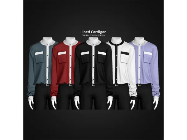 Alpha Lined Cardigan - The Sims 4 Custom Content