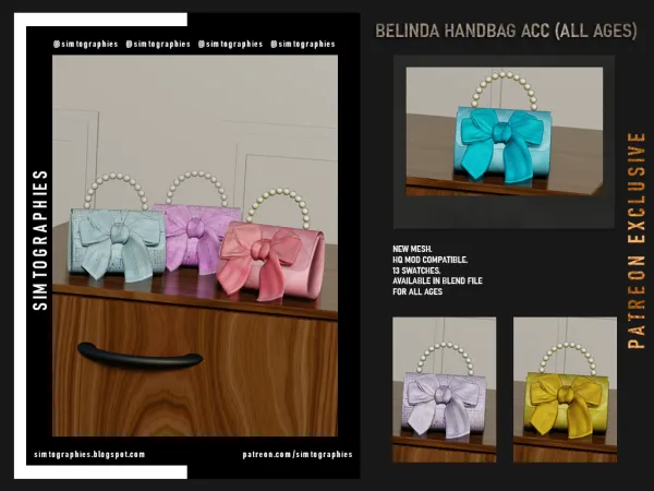 Alpha Belinda Handbag and Poses - The Sims 4 Custom Content